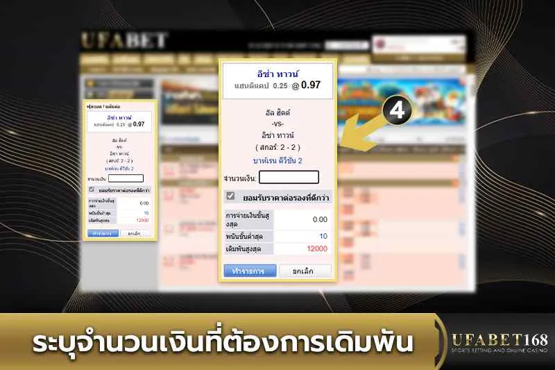ระบุจำนวนเงินที่ต้องการเดิมพัน
